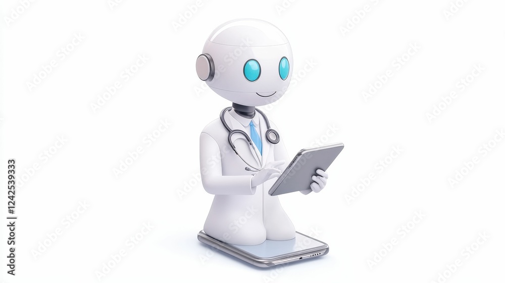 Ai chatbot engages with patient via mobile device health care digital interaction modern setting close-up view telemedicine concept Ai chatbot engages with patient via mobile device health care digital interaction modern setting close-up view telemedicine concept