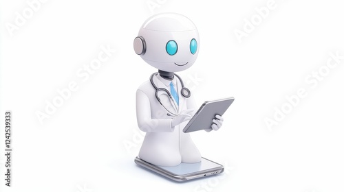 Ai chatbot engages with patient via mobile device health care digital interaction modern setting close-up view telemedicine concept