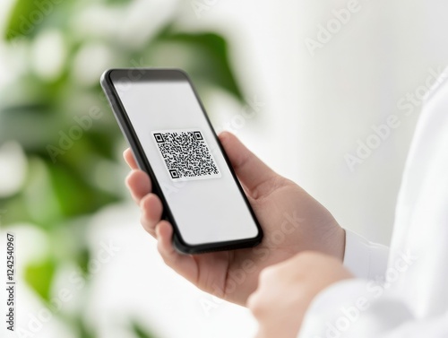 Wallpaper Mural Patient scanning qr code on prescription bottle in healthcare environment mobile technology personal care Torontodigital.ca