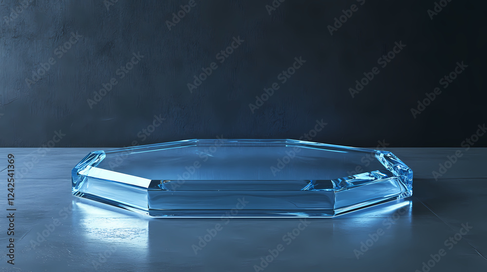 Technological blue transparent crystal booth Technological blue transparent crystal booth