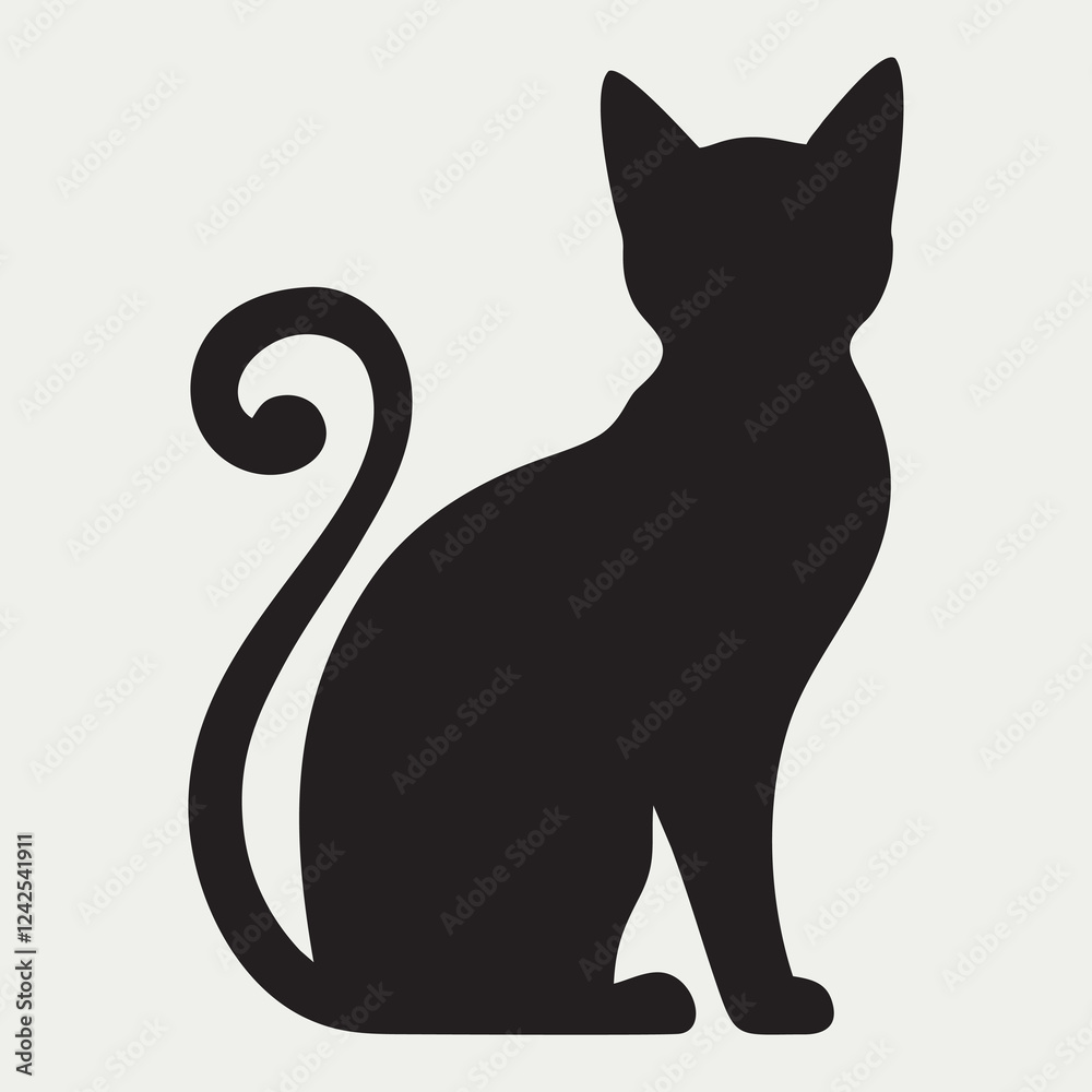 Dynamic Running Cat Silhouette Vector Illustration Dynamic Running Cat Silhouette Vector Illustration