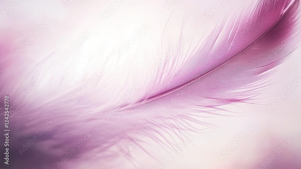 Fototapeta premium Pink Feather Background with Soft Pastel Feather Texture. Highlighting Softness and Aesthetic Patterns for Decorative Use.