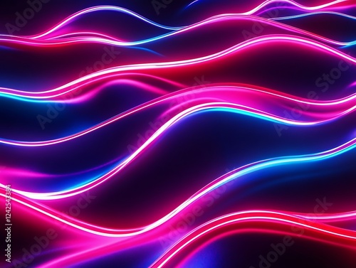 Abstract Glowing Light Trails with Vibrant Colors Creating a Futuristic Energy Wave Effect in a Dynamic Digital Motion Background for Modern and Tech Themes