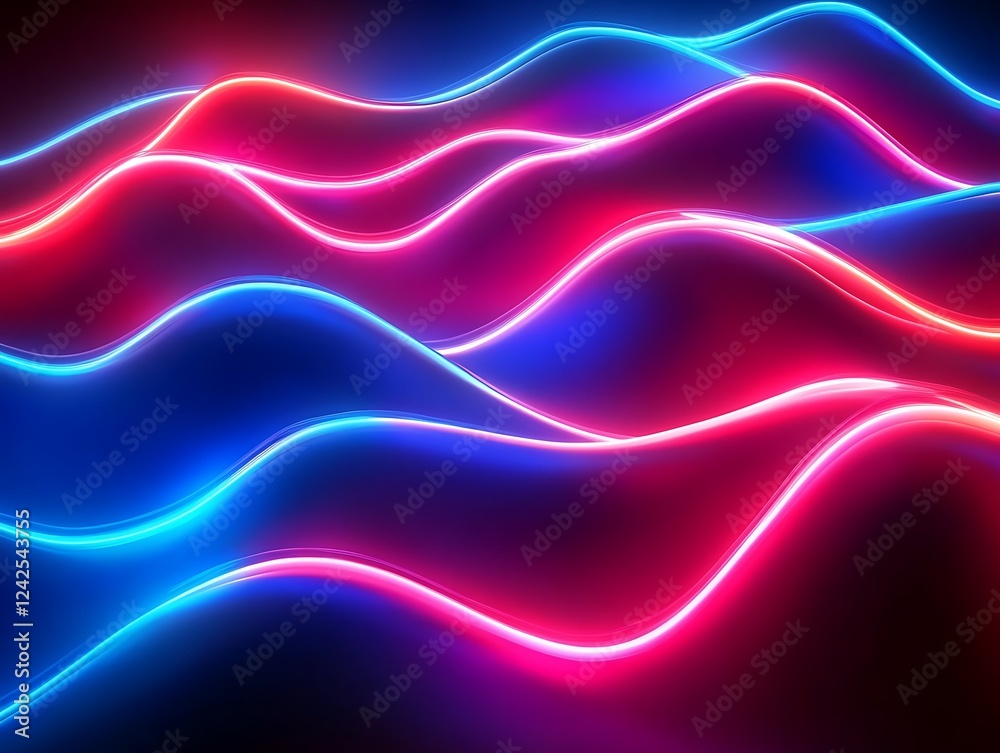 Fototapeta premium Abstract Glowing Light Trails with Vibrant Colors Creating a Futuristic Energy Wave Effect in a Dynamic Digital Motion Background for Modern and Tech Themes