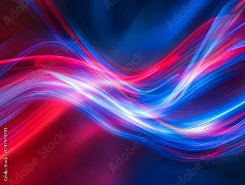 Abstract Glowing Light Trails with Vibrant Colors Creating a Futuristic Energy Wave Effect in a Dynamic Digital Motion Background for Modern and Tech Themes