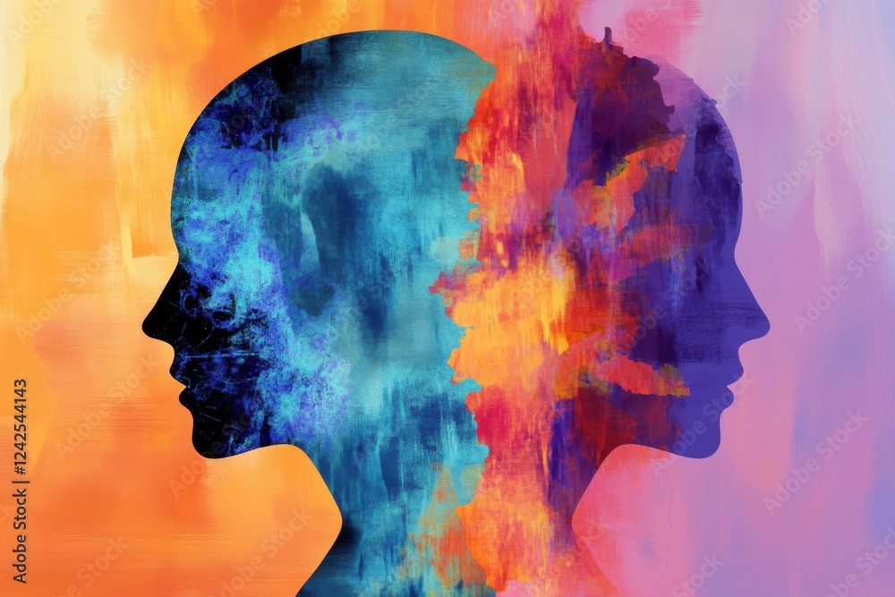 Dual Nature of Bipolar Disorder in Abstract Artwork Dual Nature of Bipolar Disorder in Abstract Artwork