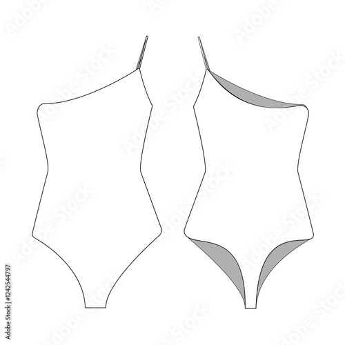 woman swim suits body suits mockup template clothing vector design