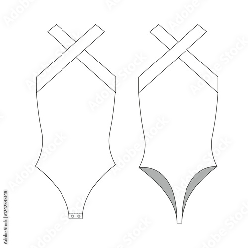 woman swim suits body suits mockup template clothing vector design