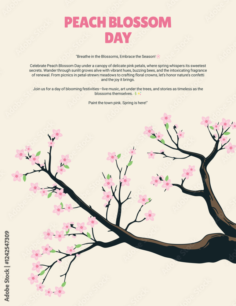 Fototapeta premium Peach Blossom Day Celebration of Spring