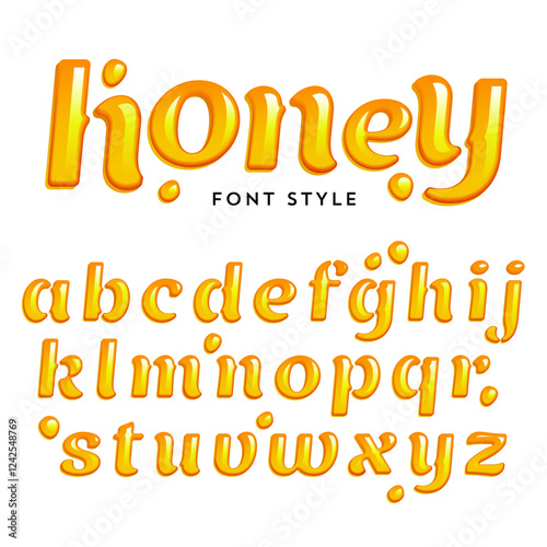 honey styles alphabet vector illustration
