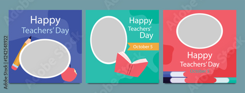 World Teachers Day creative concept banner, poster, social media post, template, background, Teacher day post card design. Happy Teachers Day creative idea.
