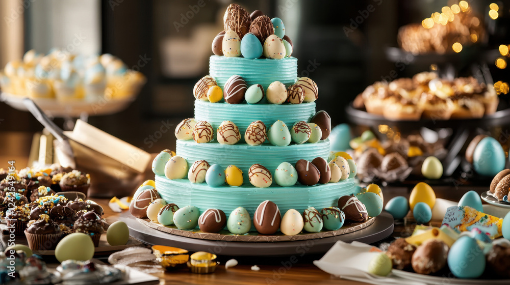 Easter Cake with Chocolate Eggs Easter Cake with Chocolate Eggs