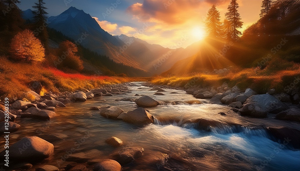 Serene River and Peaks