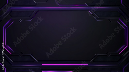 Wallpaper Mural Black Background with Purple Neon Lines and Geometric Patterns for a Futuristic Design Torontodigital.ca