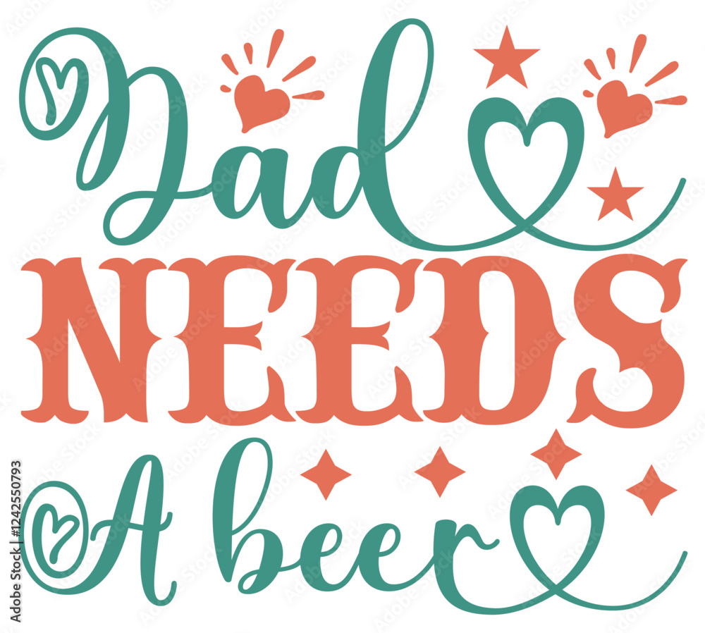 Obraz premium Dad SVG Father's Day SVG Design Dad sticker SVG cut files