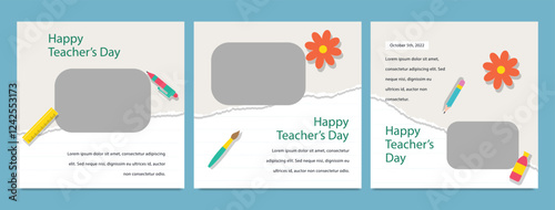 World Teachers Day creative concept banner, poster, social media post, template, background, Teacher day post card design. Happy Teachers Day creative idea.