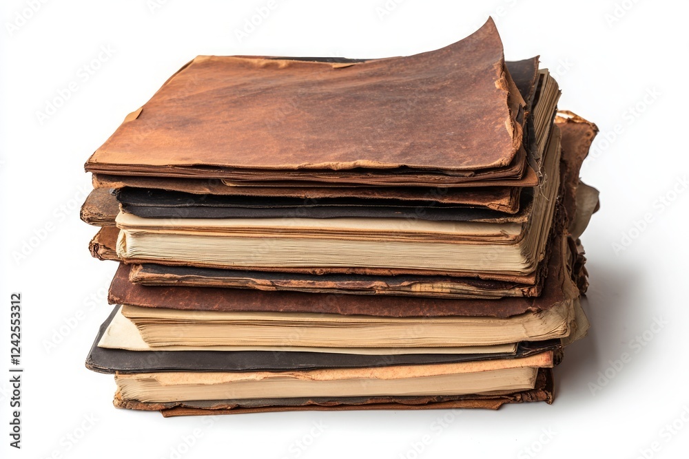 A Majestic Stack of Aged Books, A Timeless Treasure of History and Knowledge A Majestic Stack of Aged Books, A Timeless Treasure of History and Knowledge