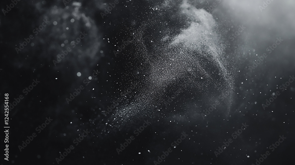 Fototapeta premium Grunge background cracks and smoke texture big smoke with numerous dust particles, contrasted against a black background,