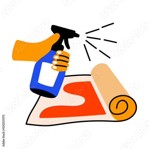 Cleaning spray icon in flat style 
