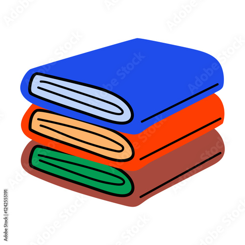 A flat icon of folded clothes 
