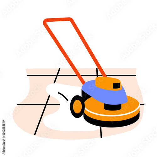 A flat style icon of floor polisher 
