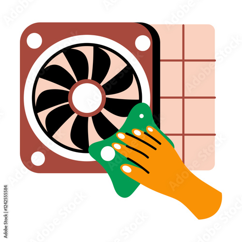Exhaust fan icon in flat style 
