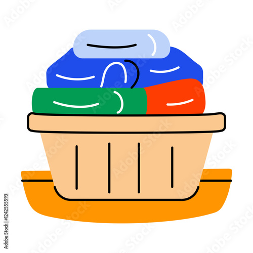 Clothes basket icon in flat style 
