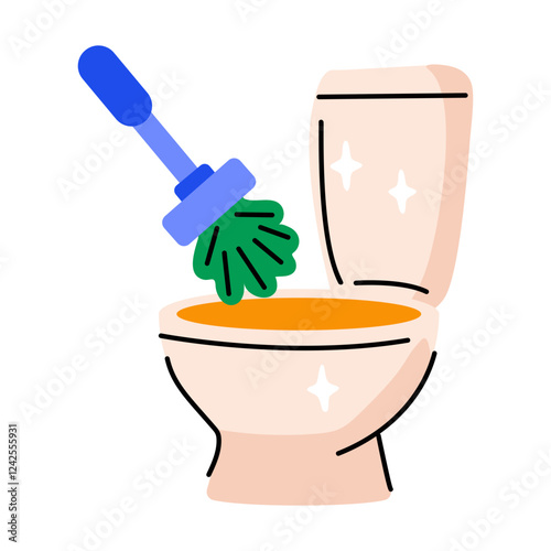 A flat style icon of toilet brush 
