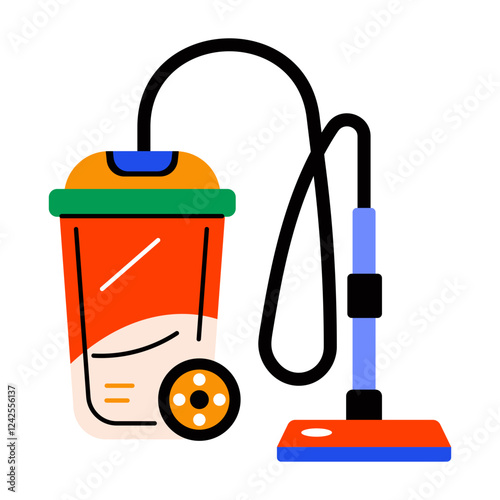 Vacuum cleaner icon in flat style 
