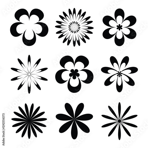 black and white flowers