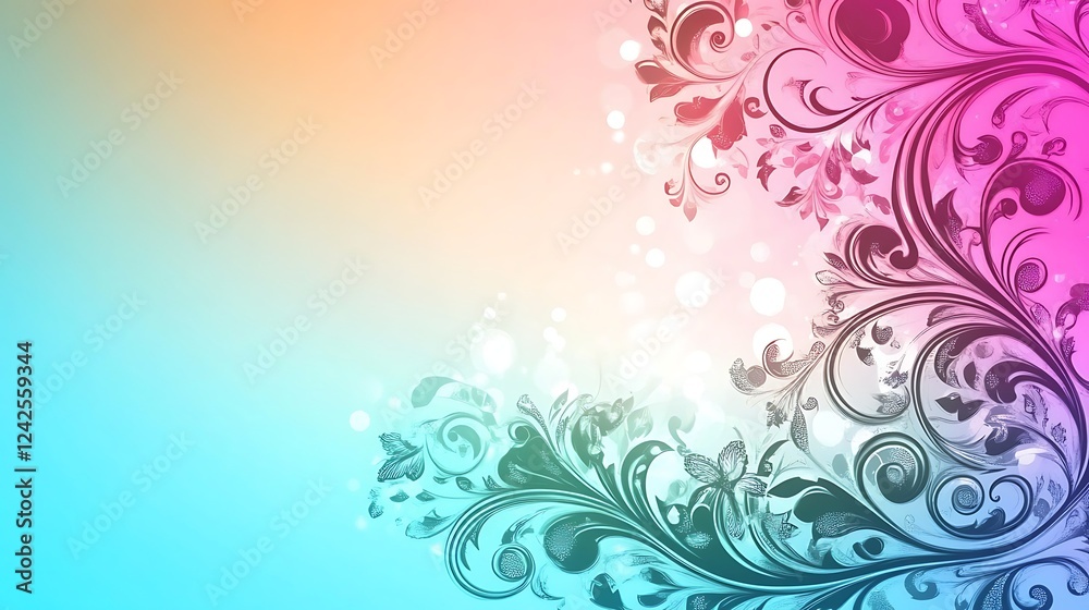 Abstract Floral Design With Pastel Background Abstract Floral Design With Pastel Background