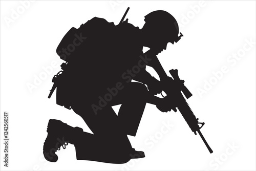 Tactical Soldier Silhouettes in Action