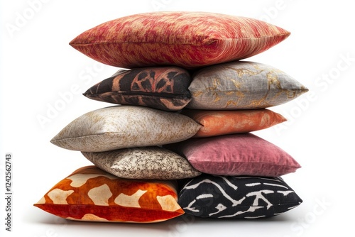 A Stack of Exquisite Decorative Pillows: A Colorful Collection of Home Decor