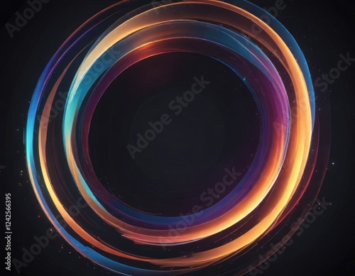 Whirling abstract circles with a subtle glowing effect , modern, clean, whirling