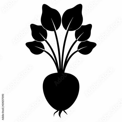 Daikon Sprouts Vector Silhouette - Simple Art Design