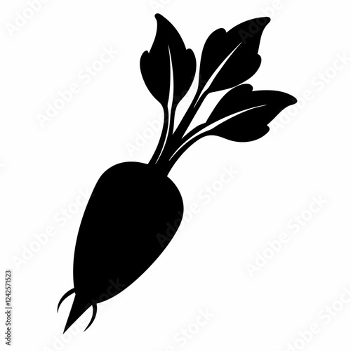 Daikon Sprouts Vector Silhouette - Simple Art Design