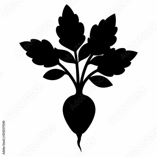 Daikon Sprouts Vector Silhouette - Simple Art Design