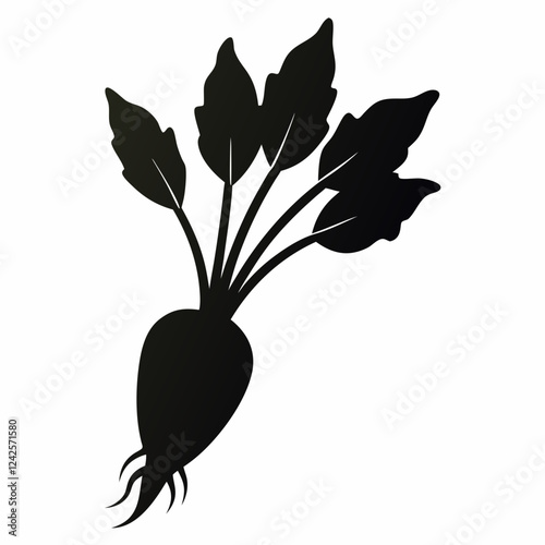 Daikon Sprouts Vector Silhouette - Simple Art Design
