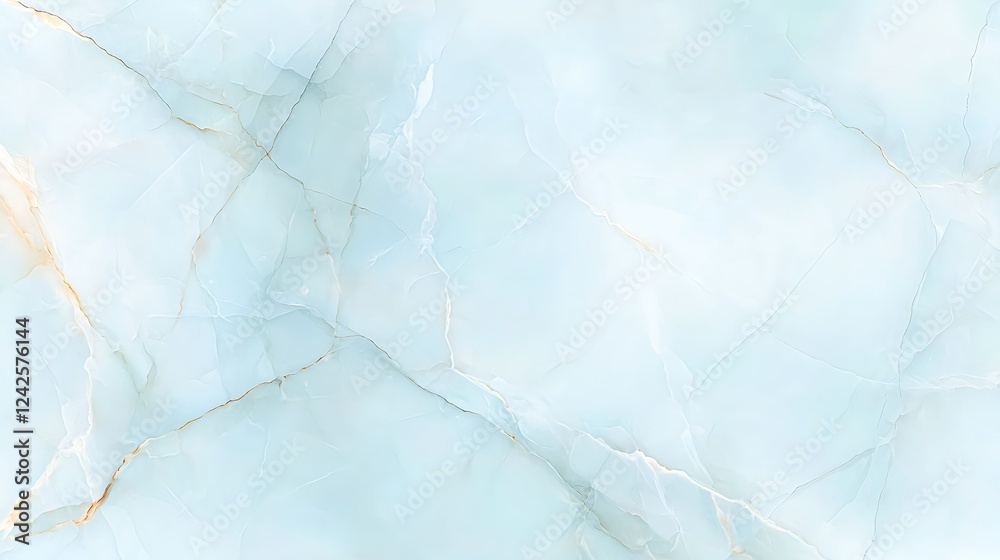 Naklejka premium Light Blue Marble Texture with Gold Veins Background
