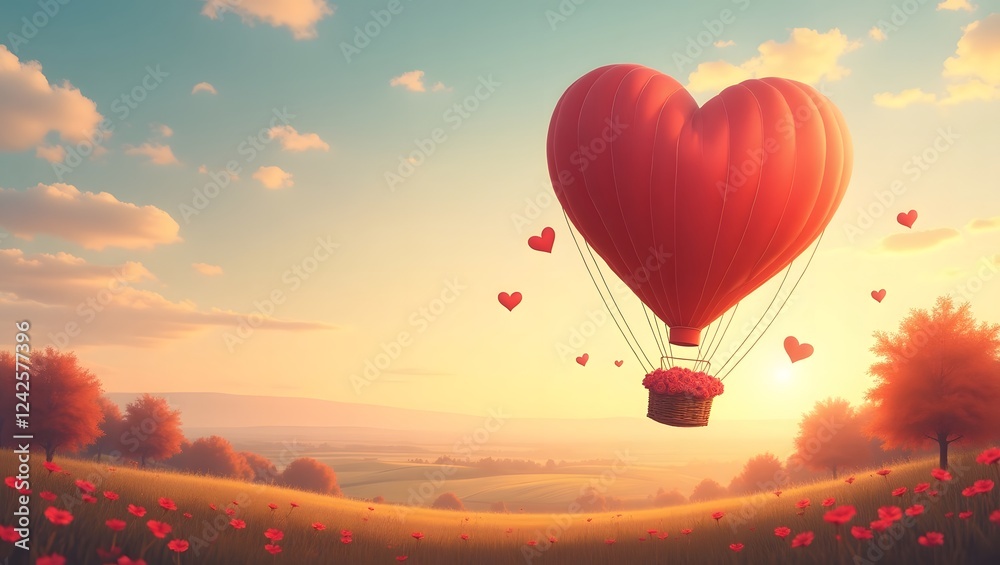 Obraz premium hot air balloon in sunset