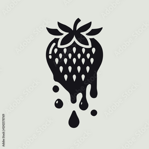 Strawberry Jam Silhouette in black on a white background