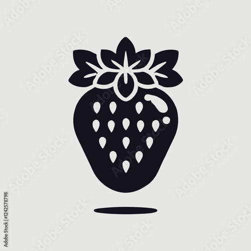 Strawberry Jam Silhouette in black on a white background