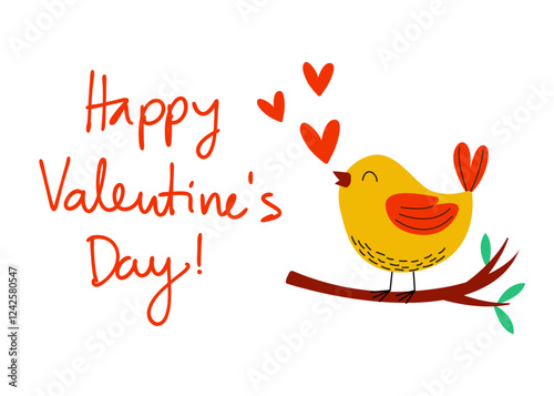 Cheerful and delightful Valentines Day Bird Illustration showcasing love and affection