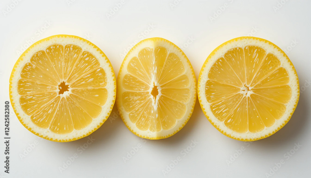 Fresh lemon fruit with sour taste on a white background, created by generative AI. Fresh lemon fruit with sour taste on a white background, created by generative AI.
