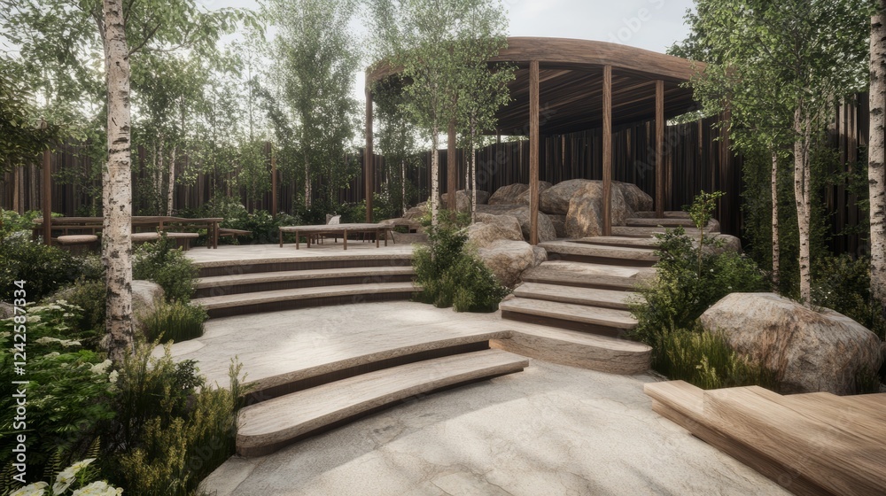 Serene Outdoor Amphitheater Garden Design Serene Outdoor Amphitheater Garden Design
