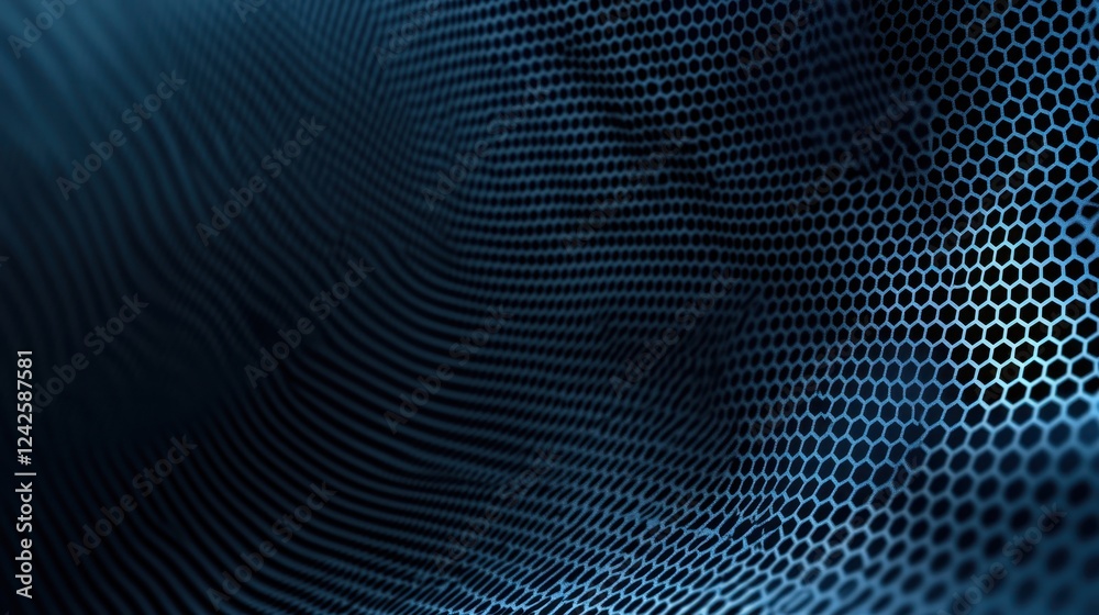 Abstract blue hexagons wave background Abstract blue hexagons wave background