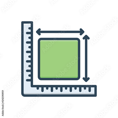 Color illustration icon for  measure