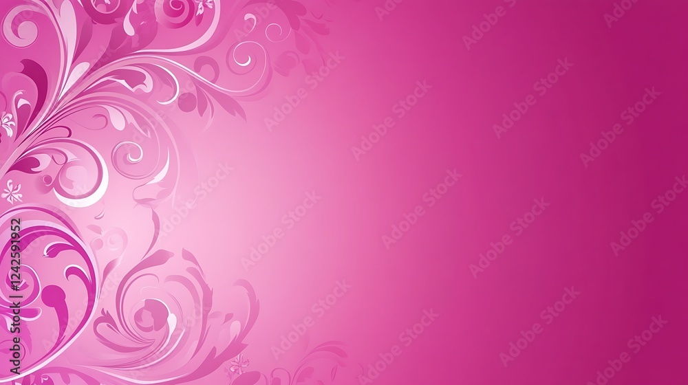 Pink floral design, gradient background, invitation Pink floral design, gradient background, invitation