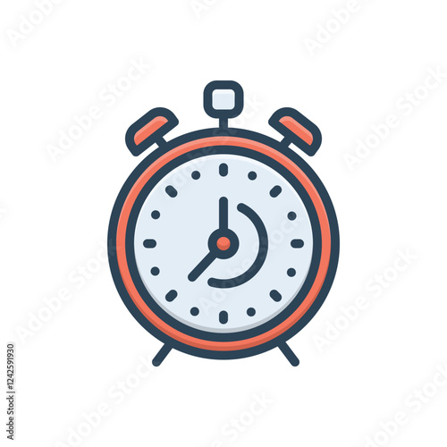 Color illustration icon for  time
