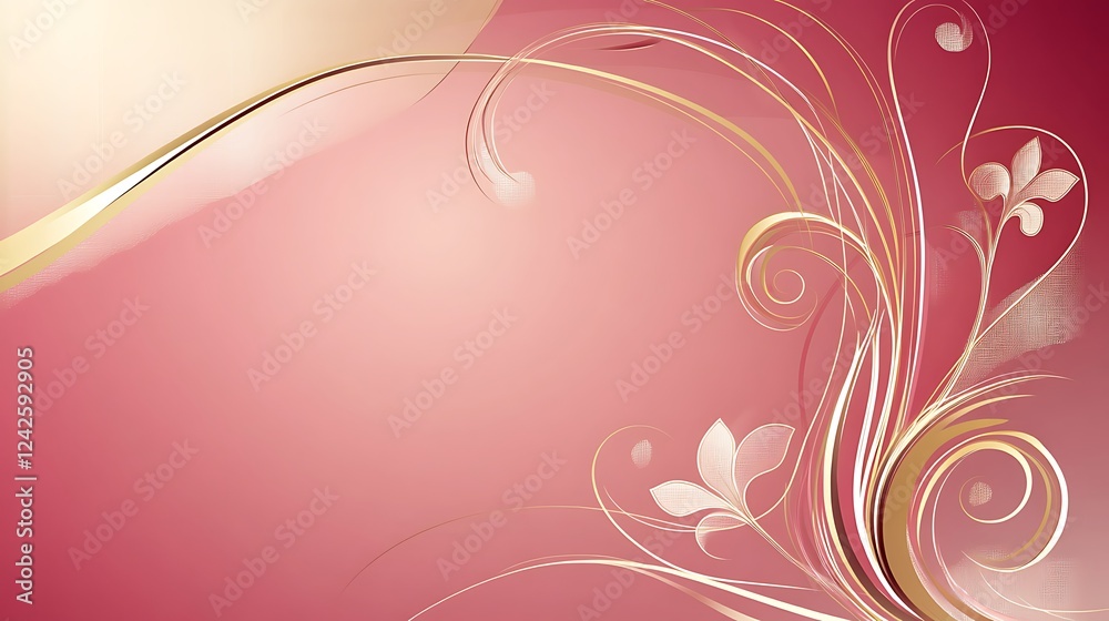 Pink floral design, swirl background, elegant invitation Pink floral design, swirl background, elegant invitation